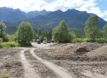 Renaturierung des bisherigen Parkplaztes am Isarsteg Wallgau im Juli 2017