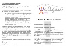 Einladung zur Mitgliederversammlung von Wallgau e.V. Aktiv am 12.03.2018 und Bitte um Unterstützung. Mit Schreiben des Bürgermeisters